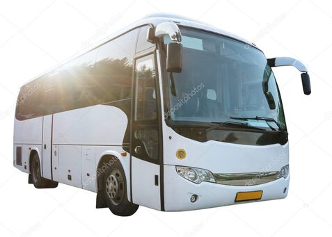 Mikrobus pro soukromý transfer zaparkovaný u letiště